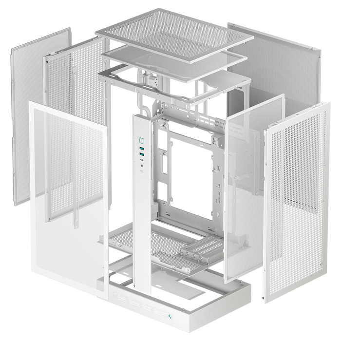 DeepCool CH270 Digital White Caja PC Mini Torre, Cristal Templado, Factor micro ATX/Mini-ITX, 17.4 cm Altura CPU, 41.3 cm GPU