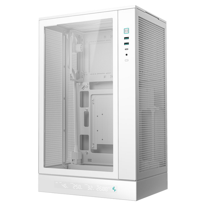 DeepCool CH270 Digital White Caja PC Mini Torre, Cristal Templado, Factor micro ATX/Mini-ITX, 17.4 cm Altura CPU, 41.3 cm GPU