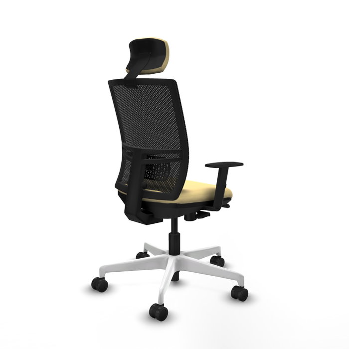 PIQUERAS Y CRESPO Silla de oficina Yunquera con mecanismo Sincro/Traslack, Crema y Negro PIQUERAS Y CRESPO Silla de oficina Yunquera con mecanismo Sincro/Traslack, Crema y Negro