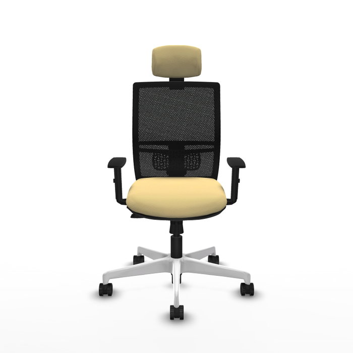 PIQUERAS Y CRESPO Silla de oficina Yunquera con mecanismo Sincro/Traslack, Crema y Negro PIQUERAS Y CRESPO Silla de oficina Yunquera con mecanismo Sincro/Traslack, Crema y Negro