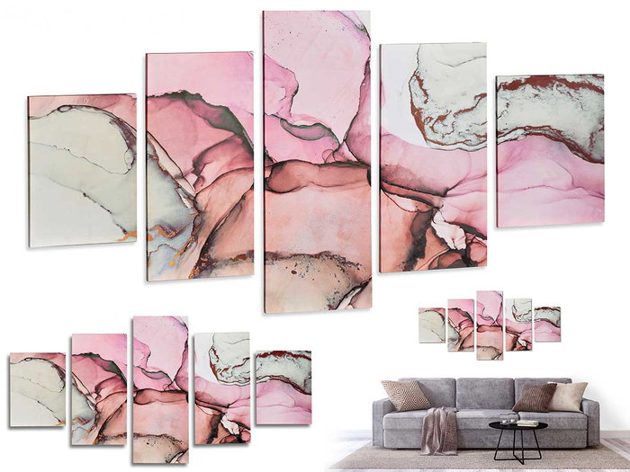 Giftdecor Lienzo 5 Piezas Mármol Rosa 30x40 cm, 30x60 cm y 30x80 cm (Set de 4) Giftdecor Lienzo 5 Piezas Mármol Rosa 30x40 cm, 30x60 cm y 30x80 cm (Set de 4)