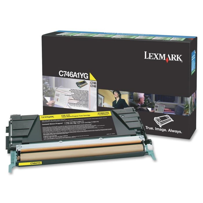 Lexmark C746A1YG Cartucho de tóner amarillo para C746 y C748