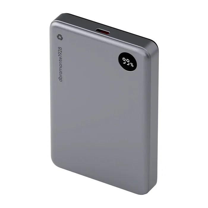 Batería Externa Power Bank 10000 mAh, Cargador Inalámbrico 15W con Pantalla, Gris, 3 Puertos (USB-C/Magnético), CP10SLBL7178