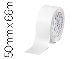 Q-connect Cinta Adhesiva de Polipropileno Blanca para Embala, Precinto 66 m x 50 mm (45 micras) - Cierre de Cajas