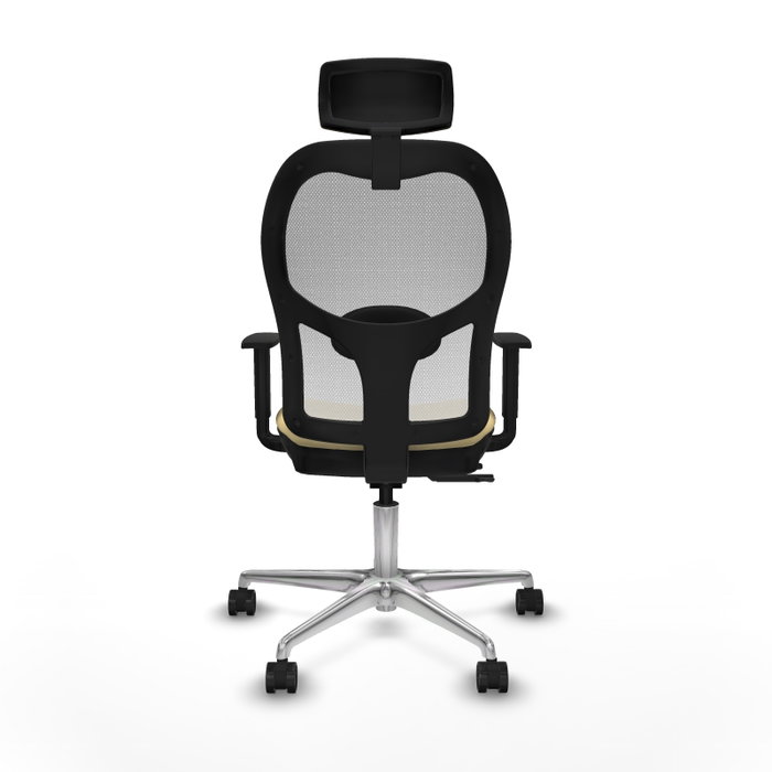 PIQUERAS Y CRESPO Silla de oficina Jorquera con mecanismo Sincro/Traslack, Crema y Blanco