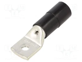 BM GROUP Terminal de anillo tubular aislado M8, negro, 3/0AWG