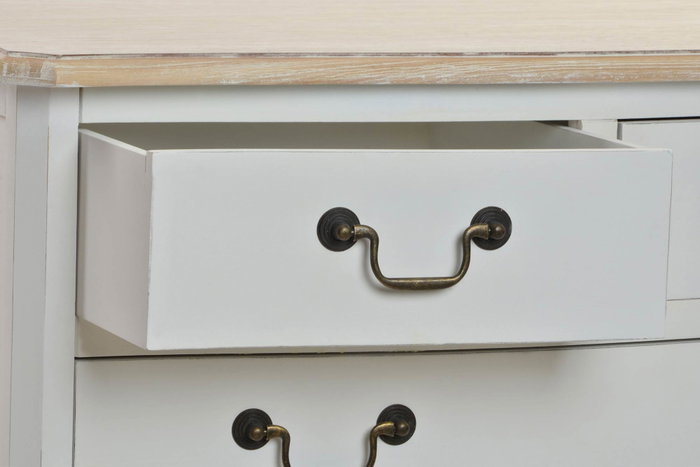 DKD Home Decor Cómoda de Madera Versalles3 Blanco Natural