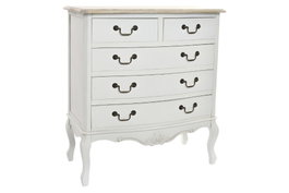 DKD Home Decor Cómoda de Madera Versalles3 Blanco Natural