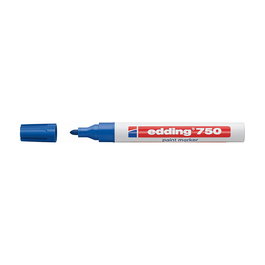 edding 750 Lackmarker 2.0 - 4.0 mm Blau - Rotulador permanente para superficies lisas, color azul, punta 2-4 mm, paquete de 10 unidades