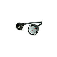 VALUE Cable de extensión con toma de contacto Schutzkontakt, 5 m, Negro