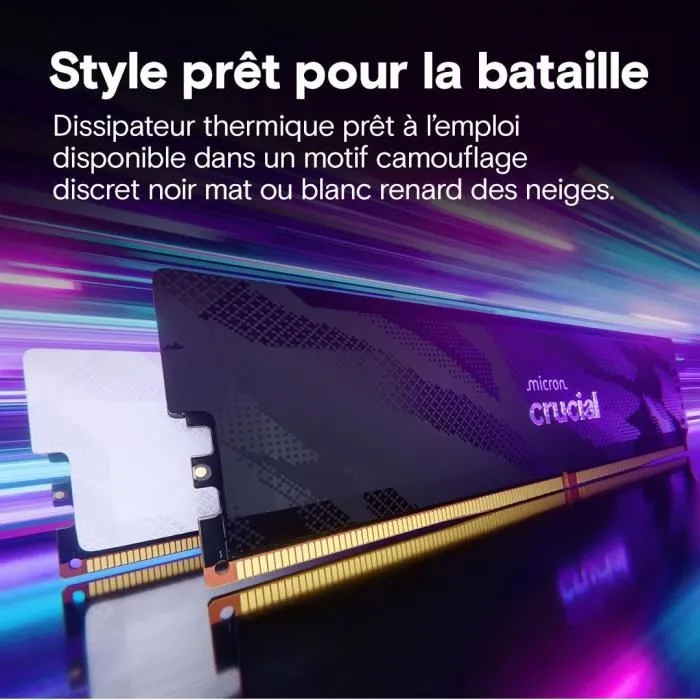 Crucial CP2K16G64C32U5W Kit Memoria RAM 32GB (2x16GB) DDR5 6400MT/s CL32 DIMM 288-pin UDIMM Blanco - Compatible Intel XMP 3.0 y AMD EXPO