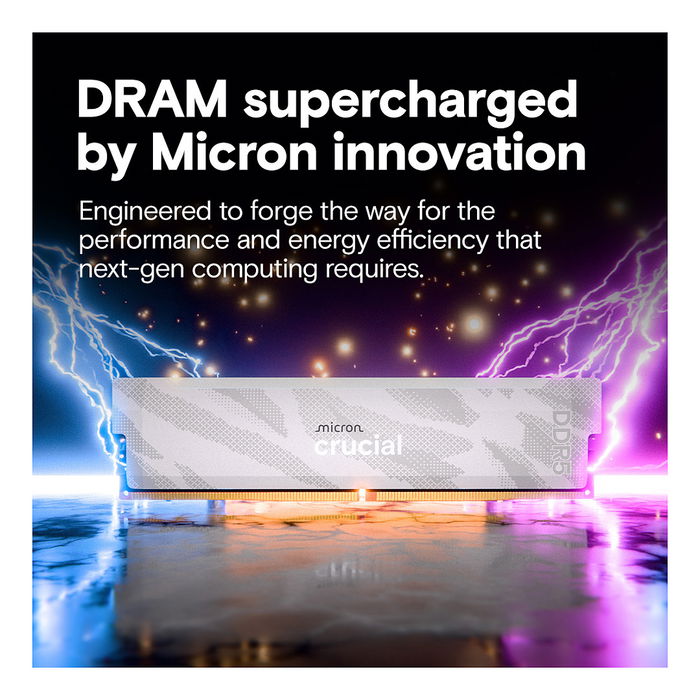 Crucial CP2K16G64C32U5W Pro 32GB Kit (2x16GB) DDR5 6400MT/s CL32 UDIMM Blanco, Intel XMP 3.0 y AMD EXPO