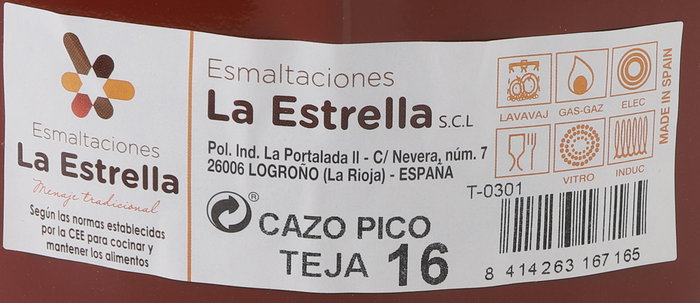 La Estrella Cazo Pico 16 cm - 1.7 L Colección Teja (6 Unidades)