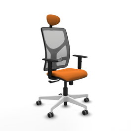 PIQUERAS Y CRESPO Silla de oficina Motilla con mecanismo Sincro, Naranja y Gris