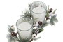 DKD Home Decor Set de 2 Velas de Cera de Parafina y Cristal Blanco