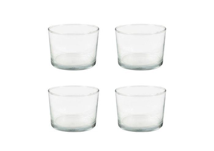 LAV Set de 4 Vasos Chiquito - 240 cc - Colección Best Offer - Cristal - 8 cm de diámetro x 5.8 cm de altura (12 Cajas)