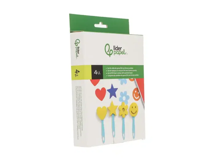 Liderpapel Set de 4 Esponjas para Manualidades con Espátula y Formas Variadas - Goma Eva para Pintar