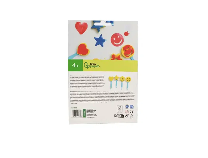 Liderpapel Set de 4 Esponjas para Manualidades con Espátula y Formas Variadas - Goma Eva para Pintar