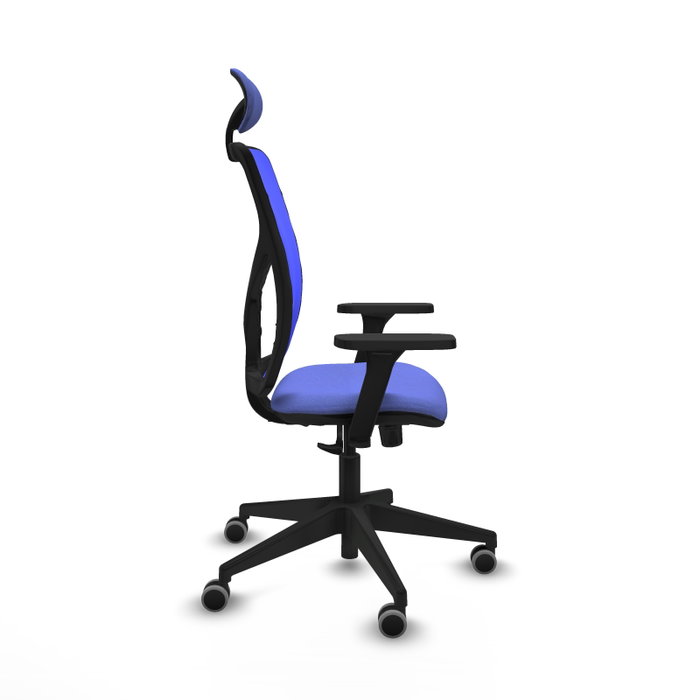 PIQUERAS Y CRESPO Silla de oficina Motilla con mecanismo Sincro, brazos 3D y cabecero fijo, Azul PIQUERAS Y CRESPO Silla de oficina Motilla con mecanismo Sincro, brazos 3D y cabecero fijo, Azul