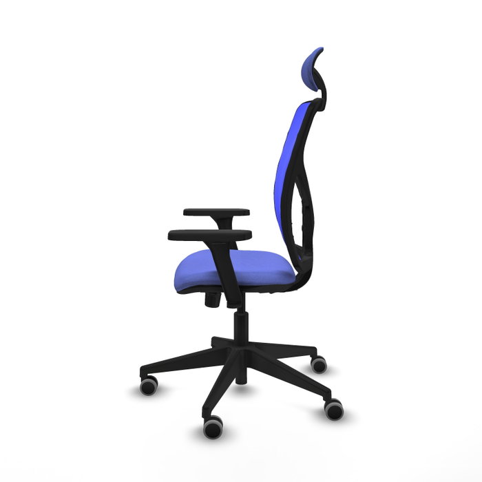 PIQUERAS Y CRESPO Silla de oficina Motilla con mecanismo Sincro, brazos 3D y cabecero fijo, Azul PIQUERAS Y CRESPO Silla de oficina Motilla con mecanismo Sincro, brazos 3D y cabecero fijo, Azul