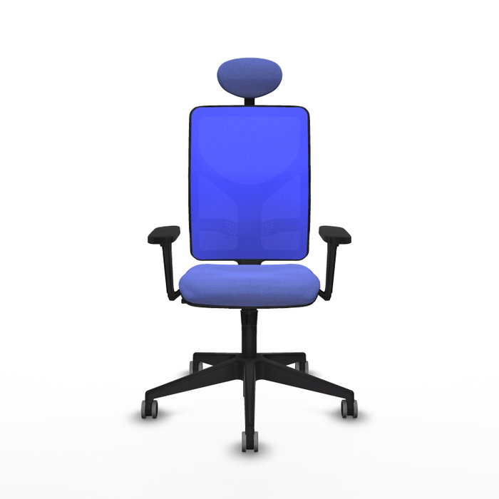 PIQUERAS Y CRESPO Silla de oficina Motilla con mecanismo Sincro, brazos 3D y cabecero fijo, Azul PIQUERAS Y CRESPO Silla de oficina Motilla con mecanismo Sincro, brazos 3D y cabecero fijo, Azul
