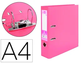 Liderpapel Archivador de Palanca A4 Rosa 75 mm