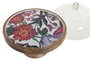 DKD Home Decor Bandeja Mango Cristal Flores Esmaltado 30x30x33 cm