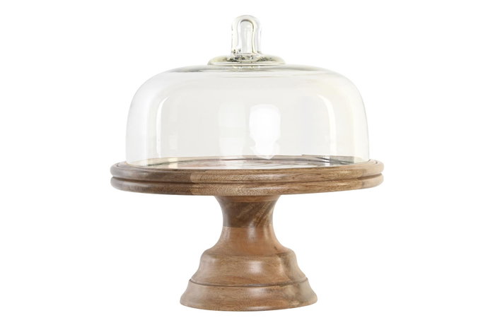 DKD Home Decor Bandeja Mango Cristal Flores Esmaltado 30x30x33 cm