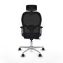 PIQUERAS Y CRESPO Silla de oficina Jorquera con mecanismo Sincro/Traslack Azul y Negro