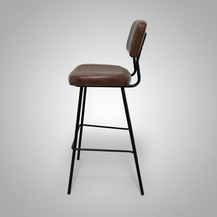 BORDECOR Pack de 4 Taburetes Cursa Marrón Envejecido