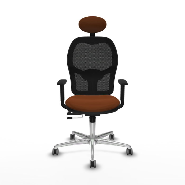 PIQUERAS Y CRESPO Silla de oficina Jorquera con mecanismo Sincro/Traslack, Marrón y Negro