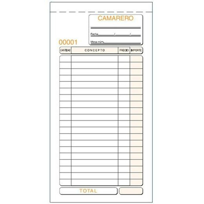 LOAN Talonario Camareros 1/3 Duplicado con Calco Autocopiativo (Set de 10) LOAN Talonario Camareros 1/3 Duplicado con Calco Autocopiativo (Set de 10)