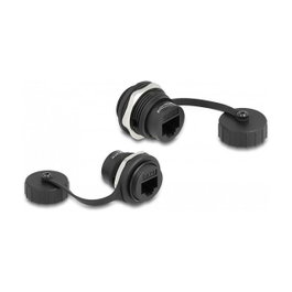 DeLOCK Módulo Keystone RJ45 Cat.6 con tapa protectora IP67 Negro