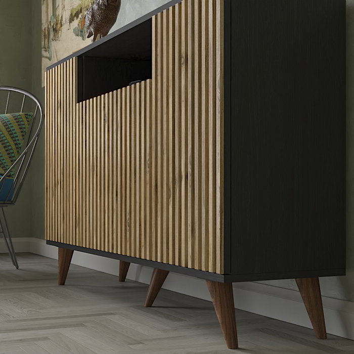 Hanah Home FRN-9004-1 Consola para Sala de Estar, 140cm Ancho, Pino Madera Negro Atlántico Hanah Home FRN-9004-1 Consola para Sala de Estar, 140cm Ancho, Pino Madera Negro Atlántico
