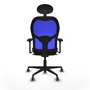 PIQUERAS Y CRESPO Silla de oficina Jorquera con mecanismo Sincro, Negro y Azul