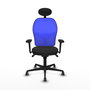 PIQUERAS Y CRESPO Silla de oficina Jorquera con mecanismo Sincro, Negro y Azul