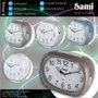 SAMI Despertador, Forma Oval Mediano con Pantalla LED, Campana Silenciosa, Color Azul
