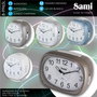 SAMI Despertador, Forma Oval Mediano con Pantalla LED, Campana Silenciosa, Color Azul