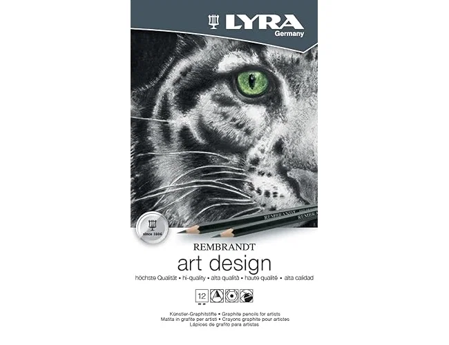 Lyra Rembrandt Art Design Lápices de grafito, 12 graduaciones con estuche metálico Lyra Rembrandt Art Design Lápices de grafito, 12 graduaciones con estuche metálico