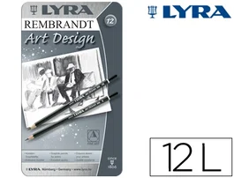 Lyra Rembrand Art Design Lápices de Grafito Caja de 12 Graduaciones (6B, 5B, 4B, 3B, 2B, B, HB, F, H, 2H, 3H, 4H) Arte y Diseño Profesional