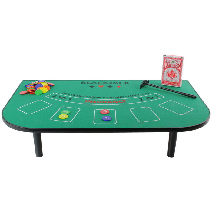 Mister Gadget Juego De Mesa Blackjack Con Mesa, Cartas, Fichas y Palo Barredor