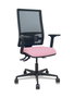 PIQUERAS Y CRESPO Silla Bormate con Mecanismo Asincro, Malla Negra y Asiento Rosa