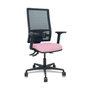 PIQUERAS Y CRESPO Silla Bormate con Mecanismo Asincro, Malla Negra y Asiento Rosa