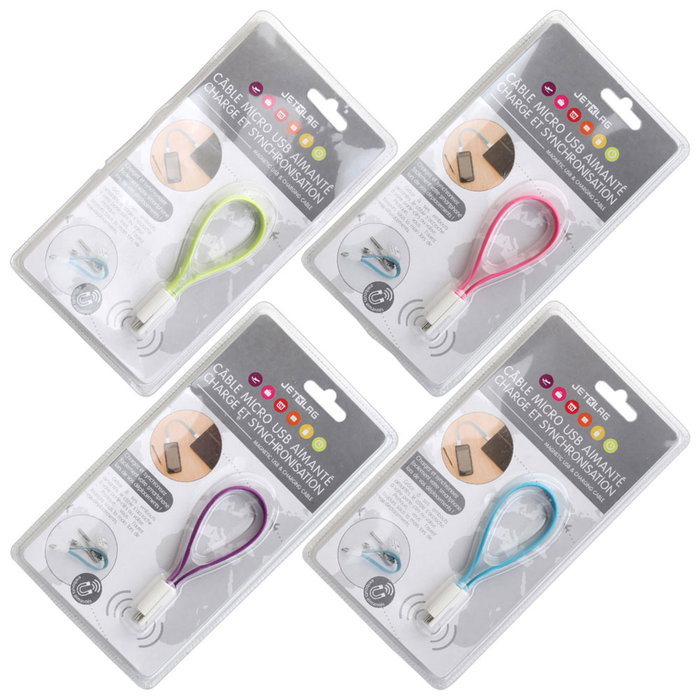 Jet Lag Cable Carga-Sincro USB Imán Llavero Colores Surtidos Jet Lag Cable Carga-Sincro USB Imán Llavero Colores Surtidos