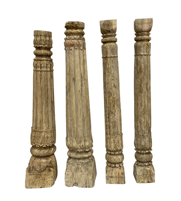 DKD Home Decor Columna de Teca Natural 23x23x149 cm