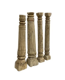 DKD Home Decor Columna de Teca Natural 23x23x149 cm