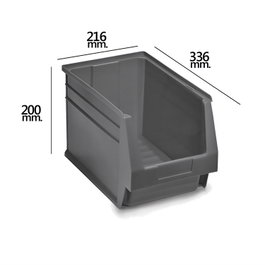 TAYG Gaveta Apilable de Almacenamiento Gris Nº55