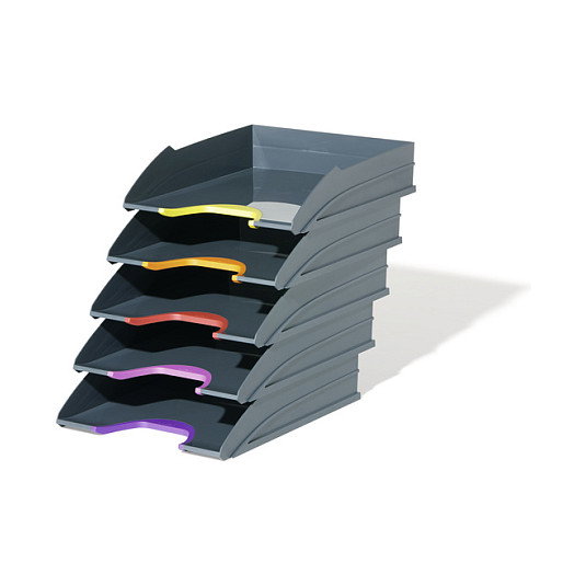 Durable Bandeja de sobremesa Varicolor Antracita/Multicolor Pack de 5