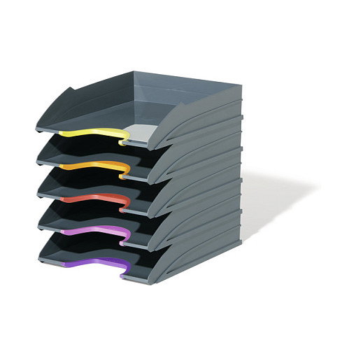 Durable Bandeja de sobremesa Varicolor Antracita/Multicolor Pack de 5