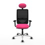 PIQUERAS Y CRESPO Silla de oficina Zulema Rosa y Negro con mecanismo Sincro
